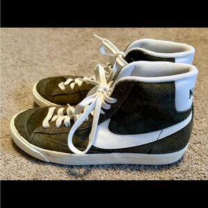 Nike High-Top Sneakers in Olive and White